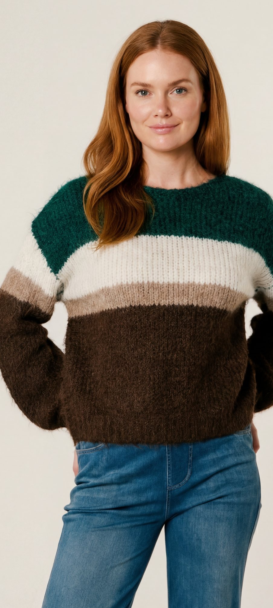 Multicoloured green knit