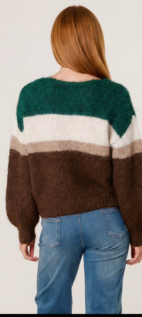 Multicoloured green knit
